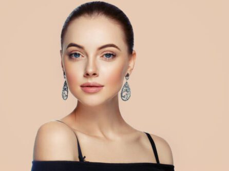 Elegance Redefined - A stunning image showcasing bold earrings, making a statement in fashion and accentuating the wearer's individuality.