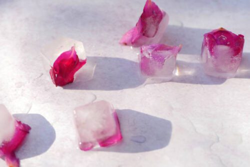 Rose Petal Ice Cubes for Puffy Eyes
