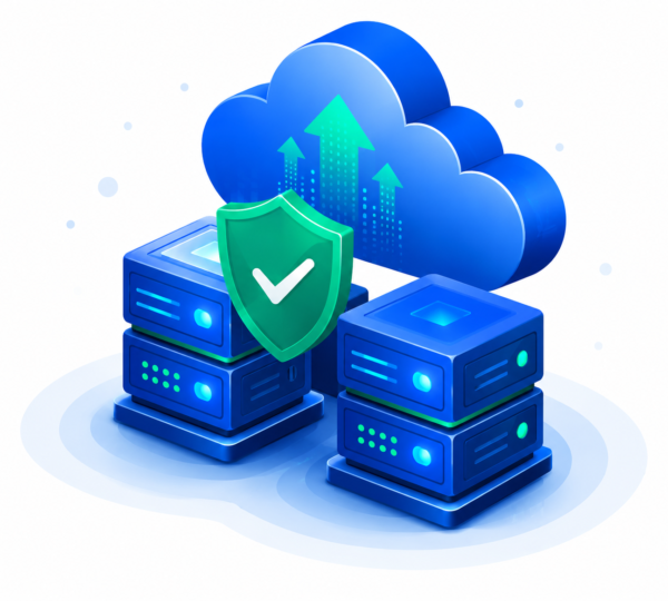Stacked cloud servers protected by a security shield