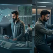 Cybersecurity trainee at work