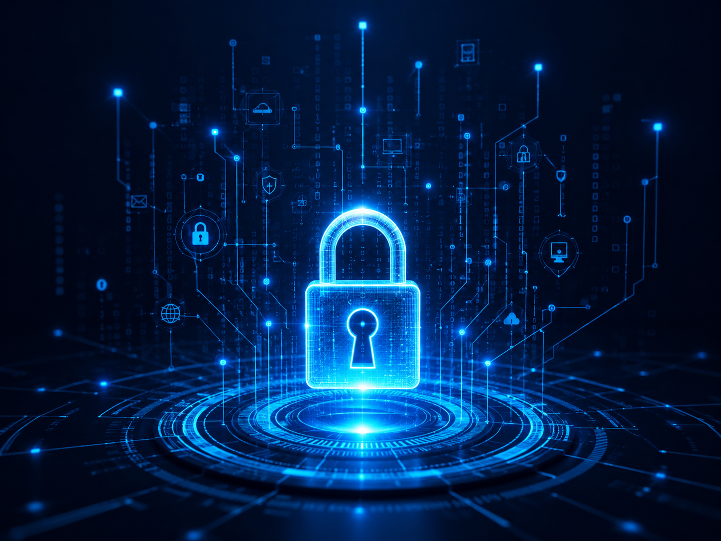 Futuristic cybersecurity hologram design