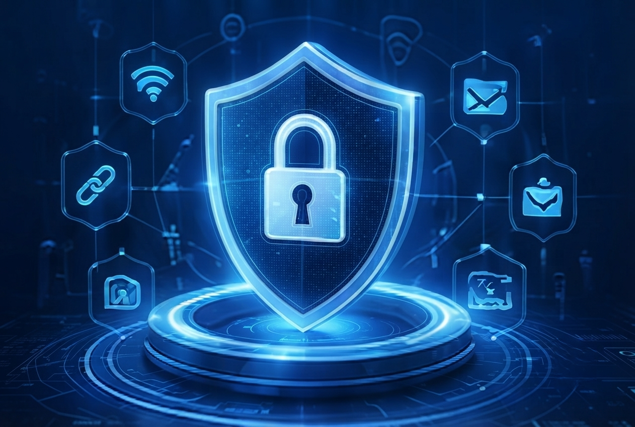 Network security shield illustration