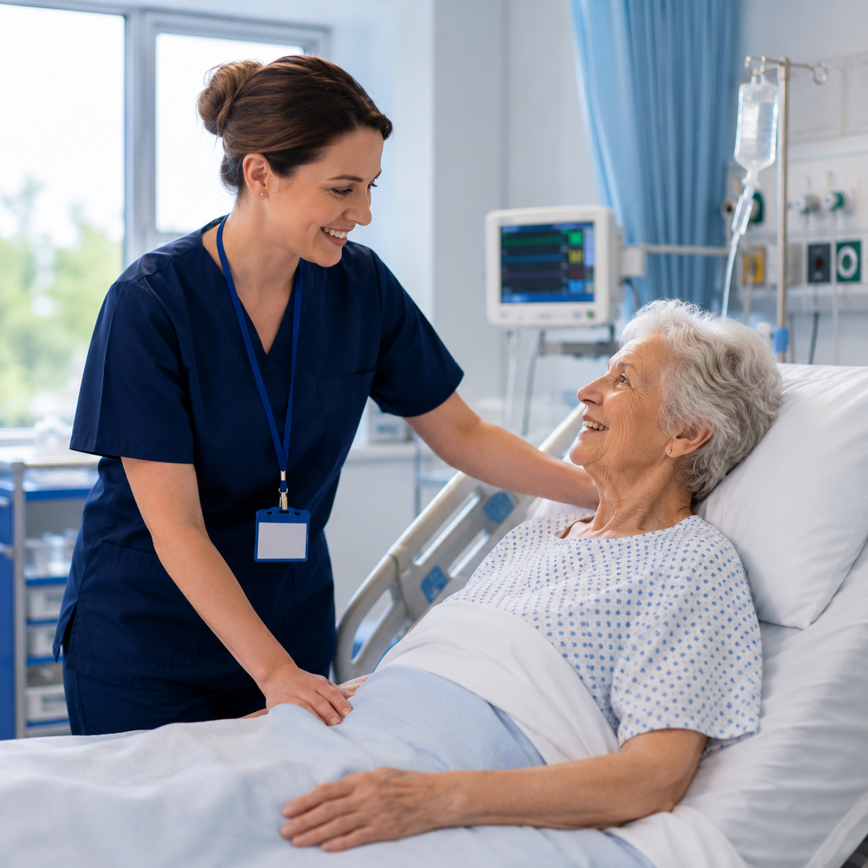Healthcare professional supporting a patient